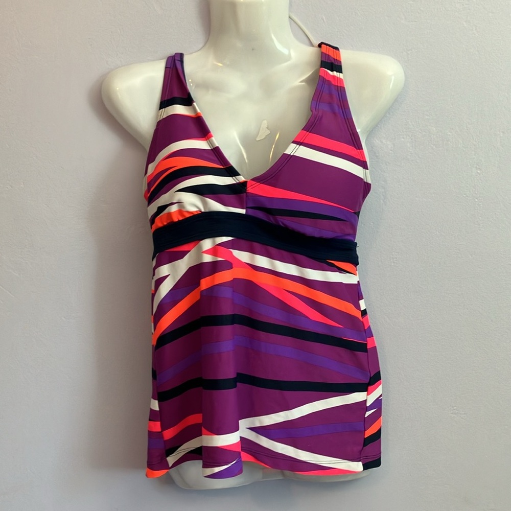 Champion purple striped racerback tank top Sz small